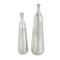 Silver Decorative Aluminum Vase Set with Wavy Accents & Textured Ridges